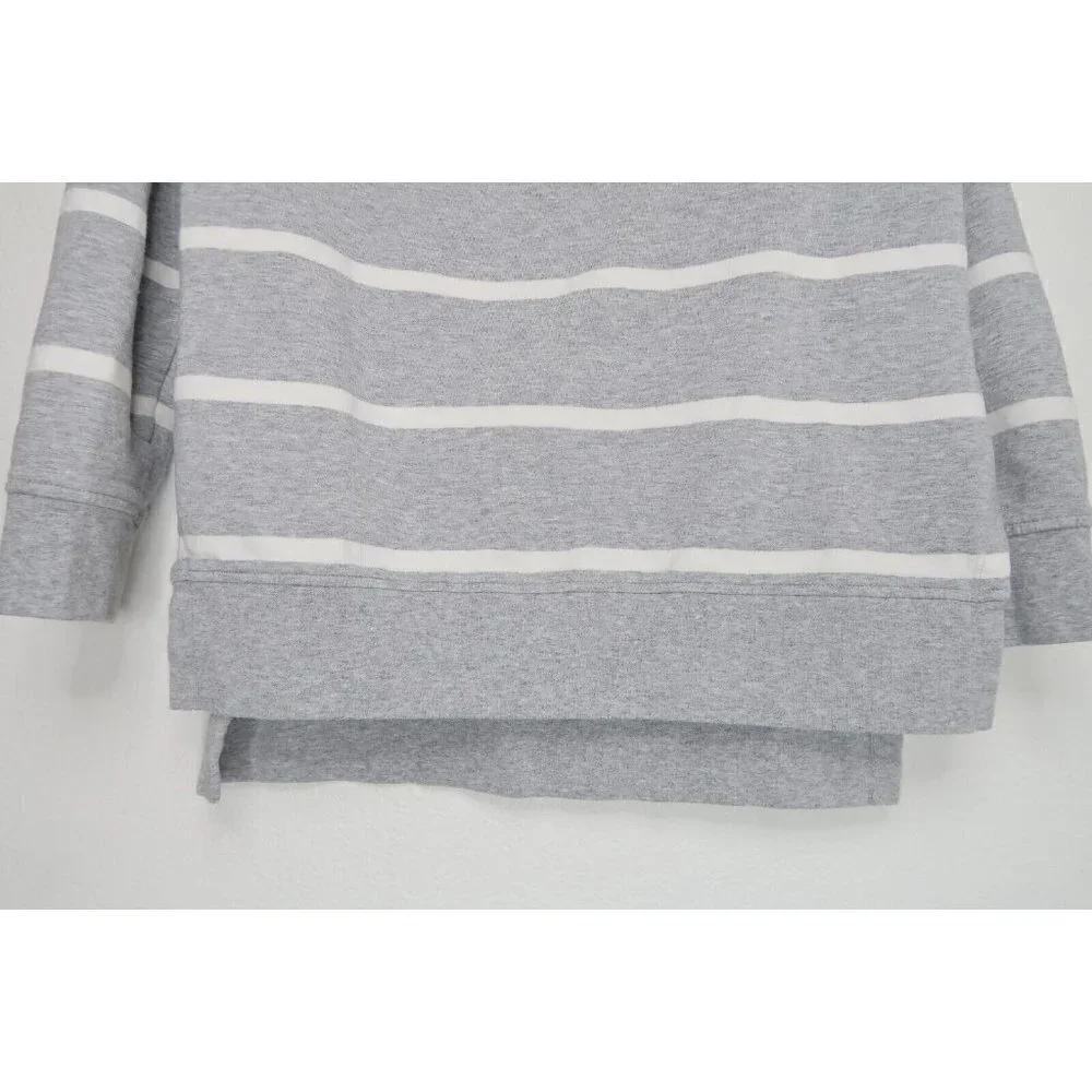 Goodthreads Sweater Heather Gray Open Stripe Long Sleeve Crew Neck Women's XS